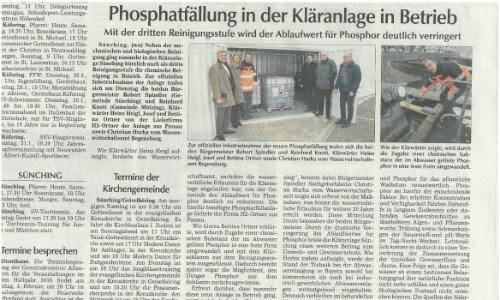 Zeitungsausschnitt LaDos Inbetriebnahme in Sünching